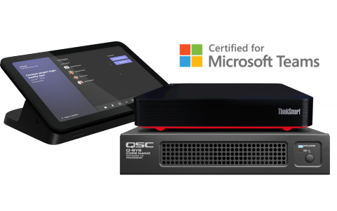 Microsoft Teams Rooms認定の Q-SYS および Lenovo UC コンピューティング バンドルのイメージ