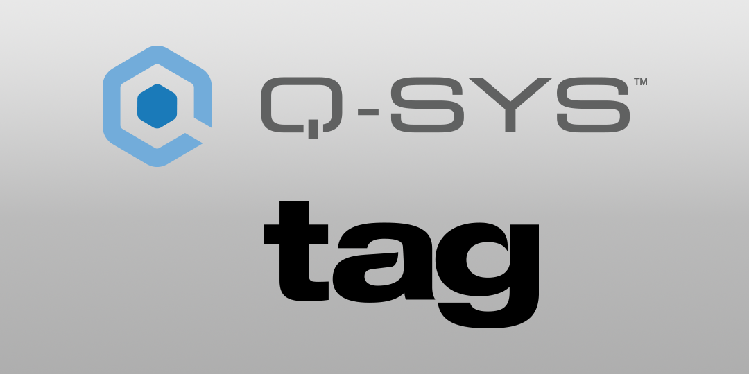 画像テキスト：Q-SYS、タグ