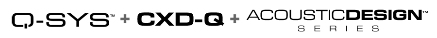 Q-SYS、 CXD-Q、および AcousticDesign シリーズバッジ