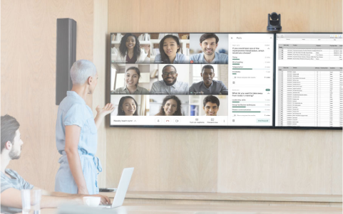 Q-SYS周辺機器を使用した役員室ビデオ会議