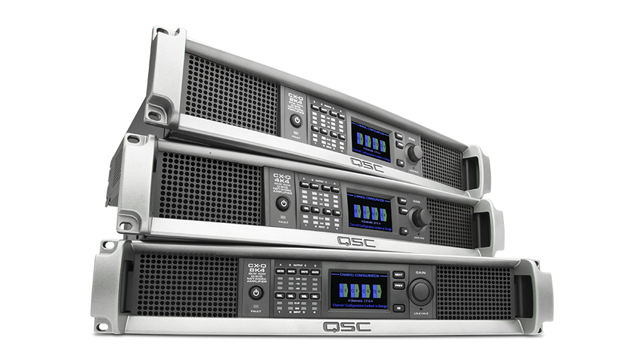 2つのQ-SYS CX-Qシリーズアンプの正面図