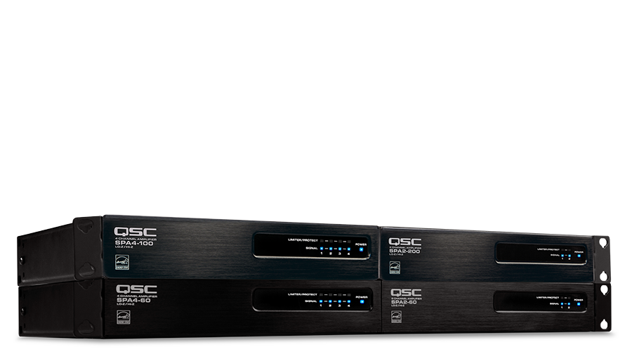 4 Q-SYS SPAシリーズネットワークアンプの正面図