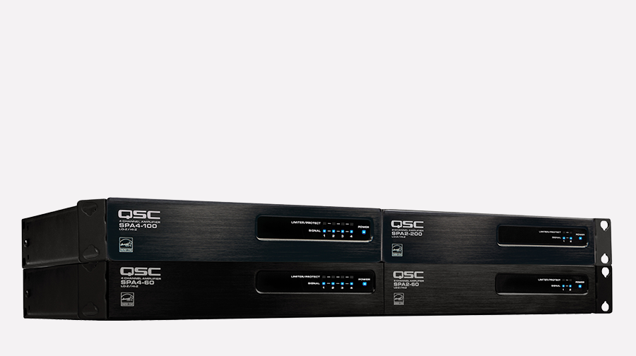 4 Q-SYS SPAシリーズネットワークアンプの正面図