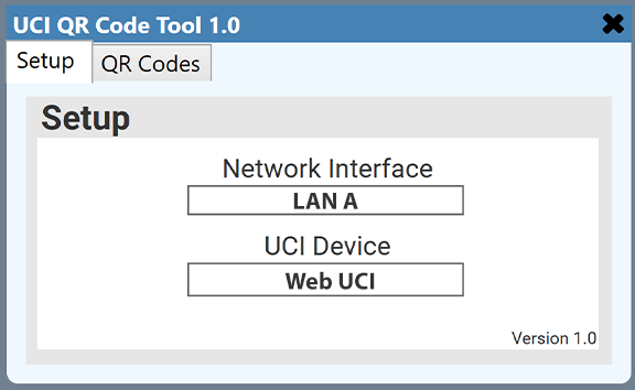 UCI QRコードツールのセットアップ例