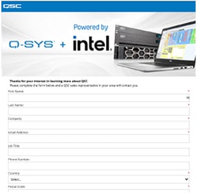 Q-SYS + Intel 質問フォームのビュー