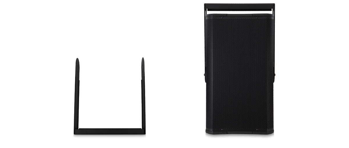 AP-YM12m ヨークマウントをスピーカーに取り付けた状態と取り外した状態の全体図