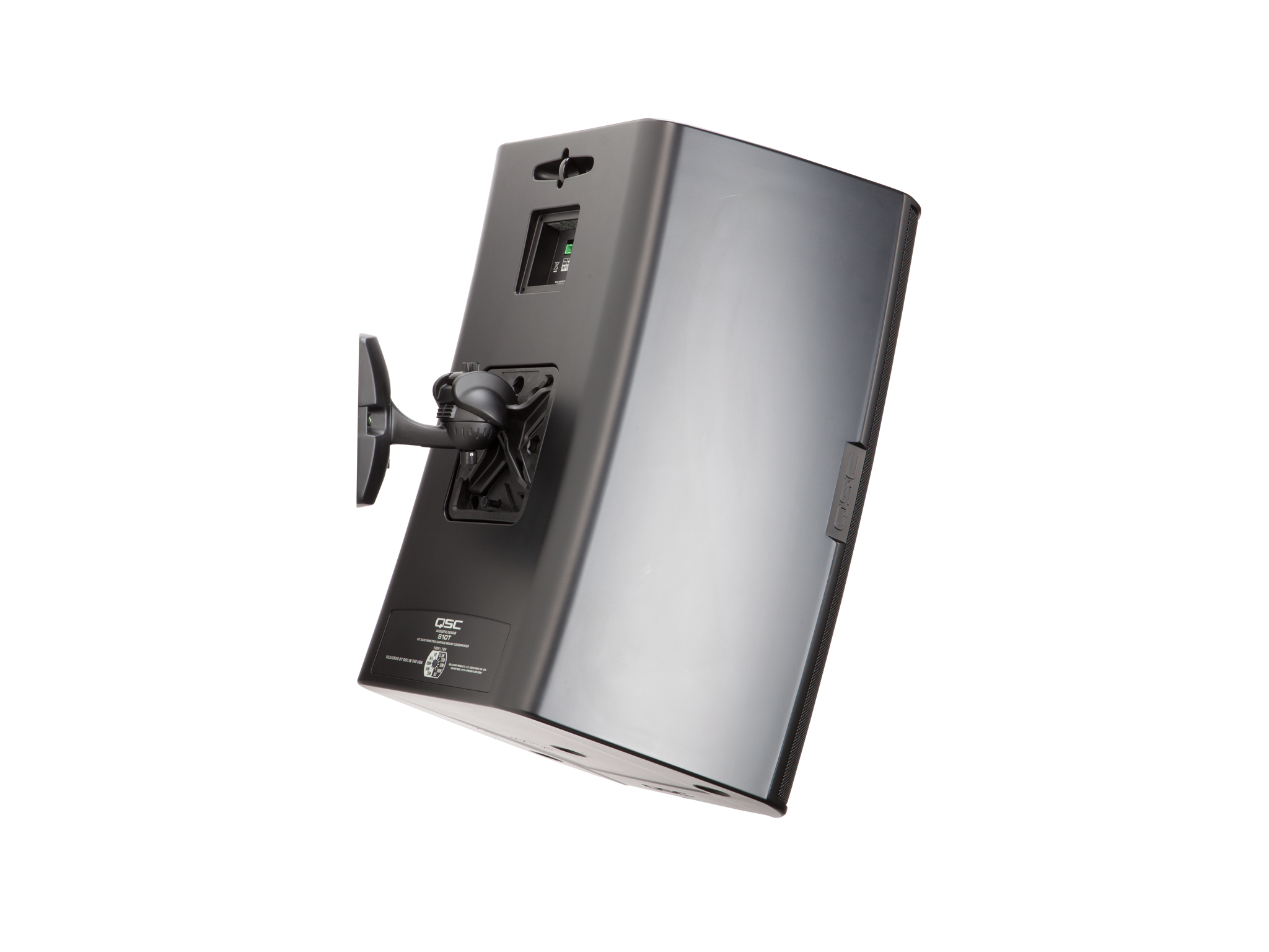 グリルとXマウントを備えたAD-S10Tスピーカー（ブラック）の背面画像