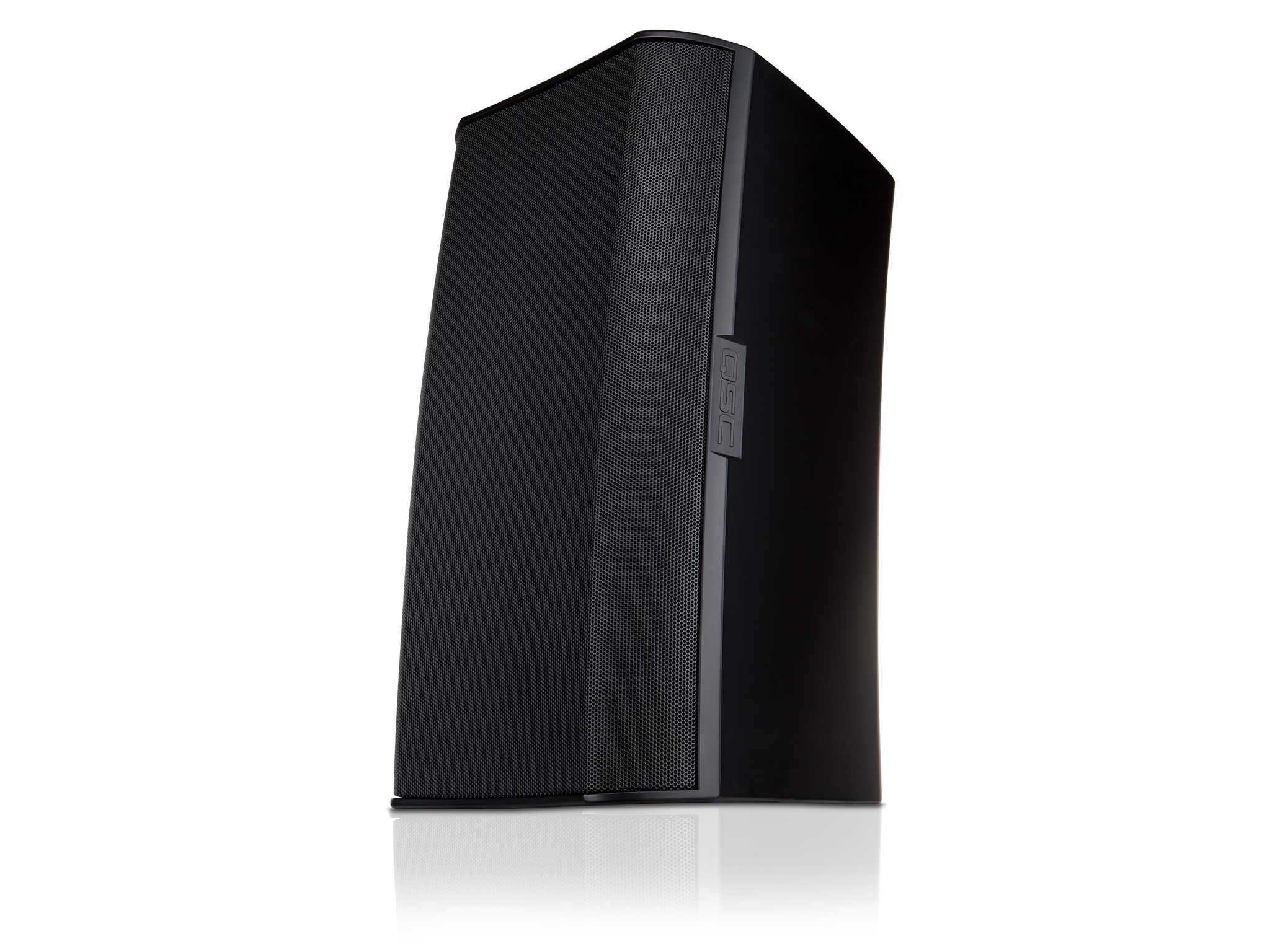 グリル付きブラックAD - S112swスピーカーのフロント左角度付き画像1イメージ