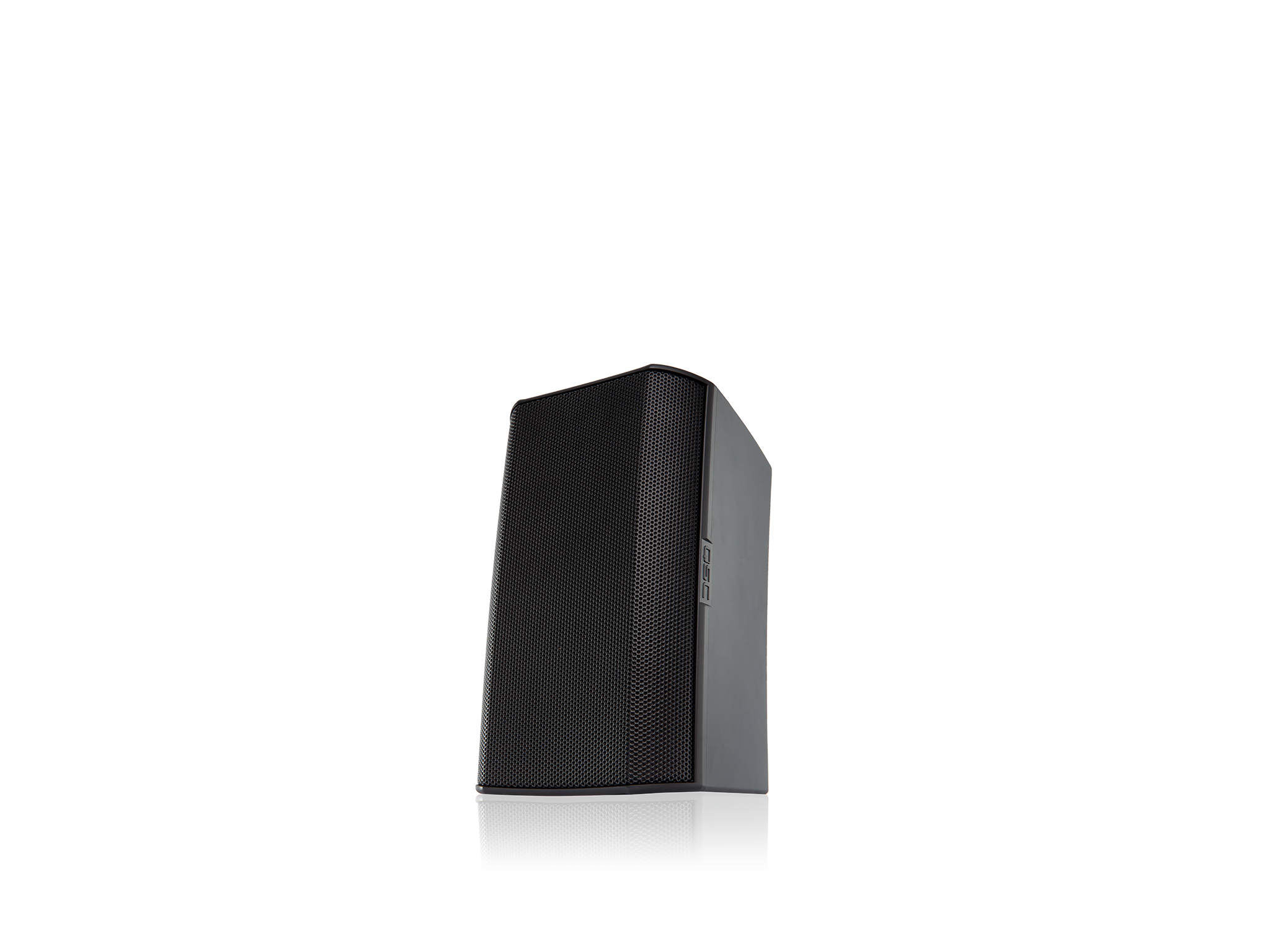 Front Left Angle Image of the Black AD-S4T Loudspeaker with Grille