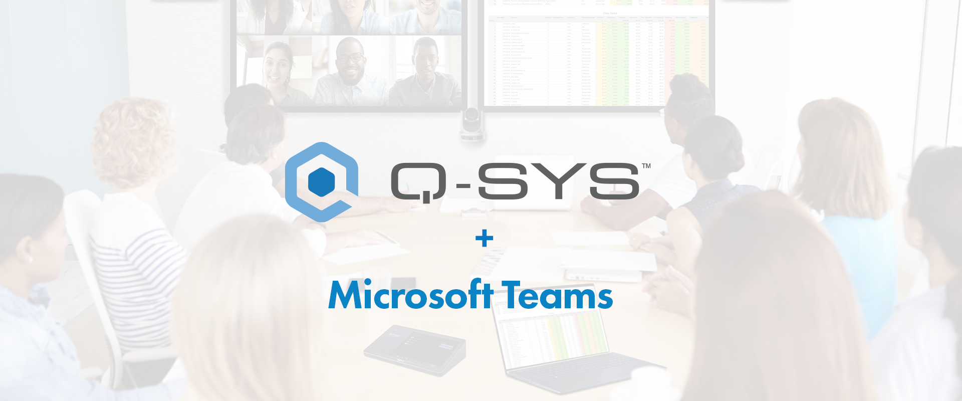 Q-SYS とMicrosoft Teamsロゴ