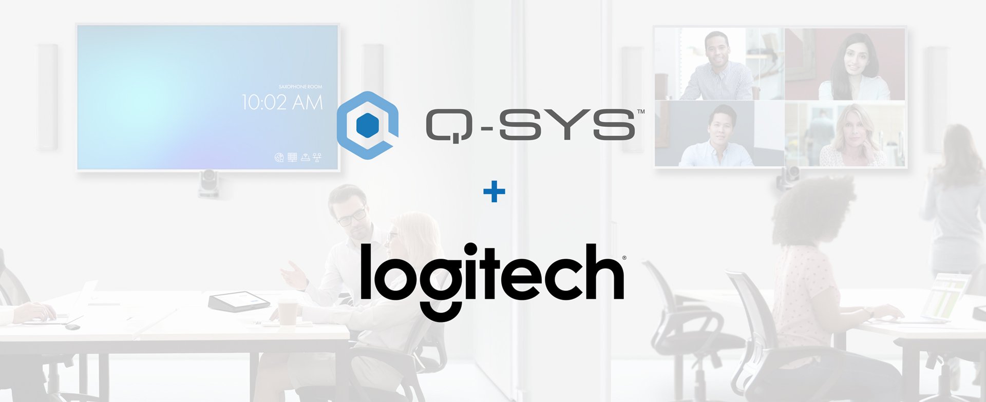 Q-SYSとLogitechのロゴ