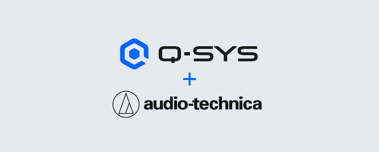 Q-SYS、およびAudio-Technicaのロゴ