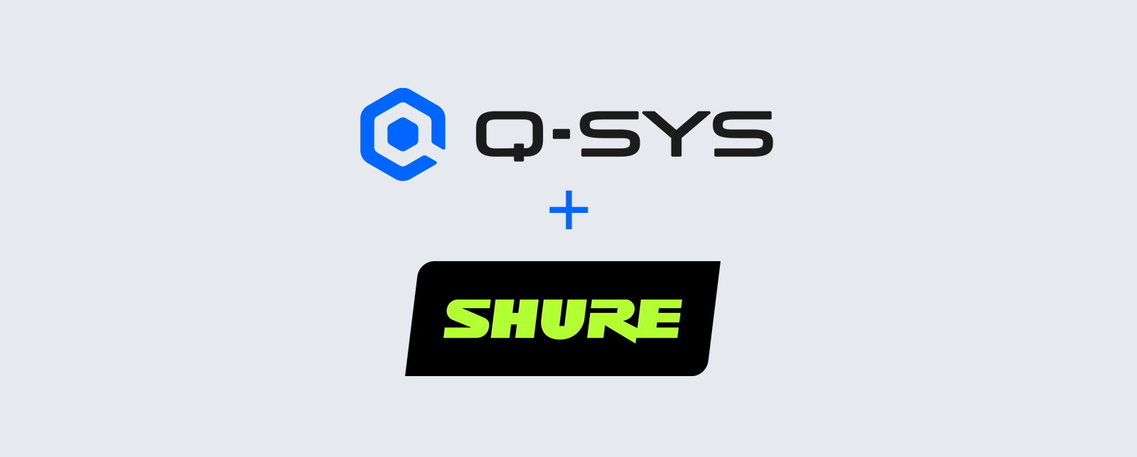 Q-SYSとShureのロゴ